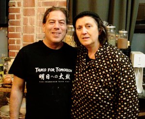 Philip Gelb with Joelle Leandre at one of his dinner/concerts.