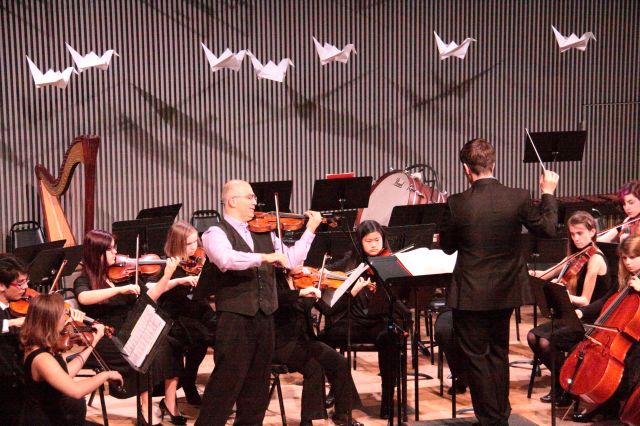 Movses Pogossian with the SOTA orchestra conducted by Bradley Hogarth.