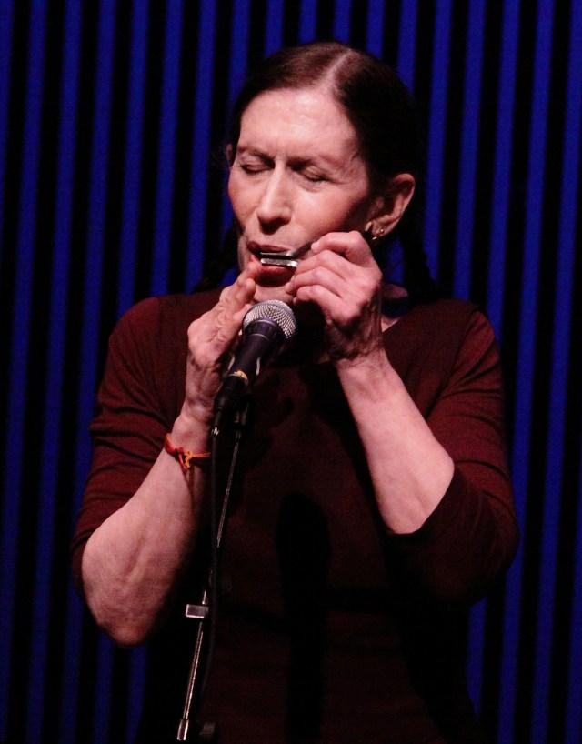 Meredith Monk playing a Jaw Harp in one of her early solo songs.